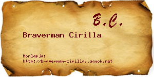 Braverman Cirilla névjegykártya